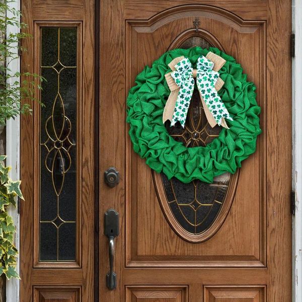 Flores decorativas st patricks dia grinalda porta da frente primavera verão festa decoração pano de fundo vegetação artificial para janela de casa