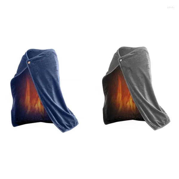 Cobertores USB aquecido almofada quente xale aquecimento cobertor de proteção fria para manter casa ao ar livre cinza