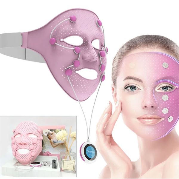 Elettrico EMS Vibrazione Massaggiatore di bellezza SPA Maschera per il viso Mento Sollevamento della guancia Macchina dimagrante Massaggio con magnete antirughe 240201