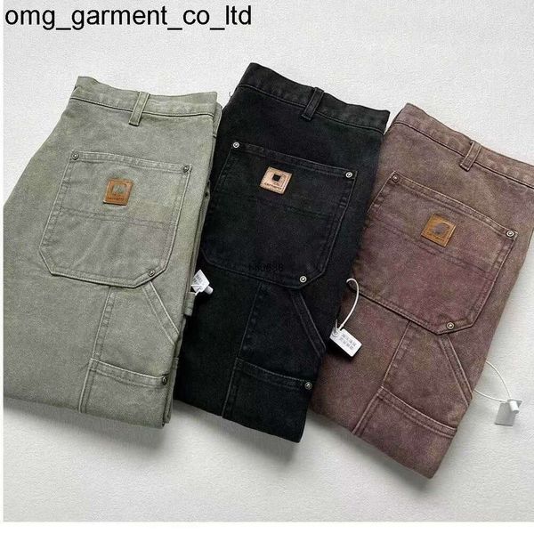 2024ss Designer Pantaloni da uomo Marchio di moda Carha B01 B136 Lavato per realizzare vecchie tute Pantaloni da registrazione in tessuto al ginocchio Pantaloni da uomo