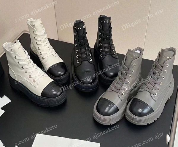 Estação Europeia de alta qualidade 2024 nova primeira camada de couro sapatos de cano alto amarrados cabeça redonda sola grossa sapatos de moda casual maré Martin botas 64