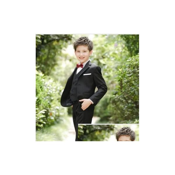 Tute Bambini Ragazzi Blazer da sposa Blazer nero da ragazzo slim Set formali eleganti per abiti da festa Abbigliamento floreale 231213 Consegna in consegna Bab Dhm3P