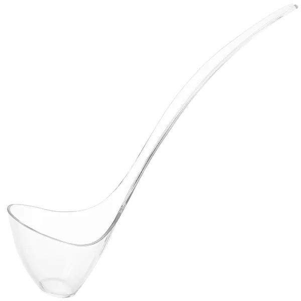 Set di stoviglie Cucchiaio trasparente con manico lungo Mestolo da portata in plastica per zuppe Utensili da ristorante Cucchiai da ristorante