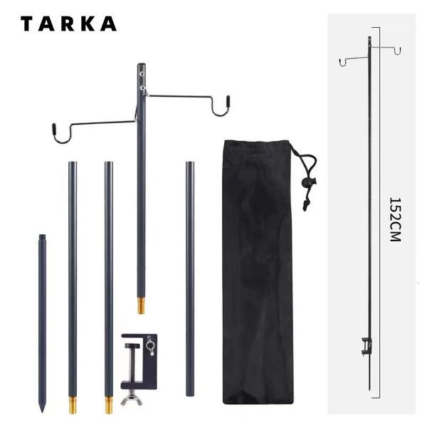 Tarka suporte de lanterna de acampamento, suporte de mesa destacável, suporte de luz portátil, suporte de iluminação, equipamento de caminhada turística 240124