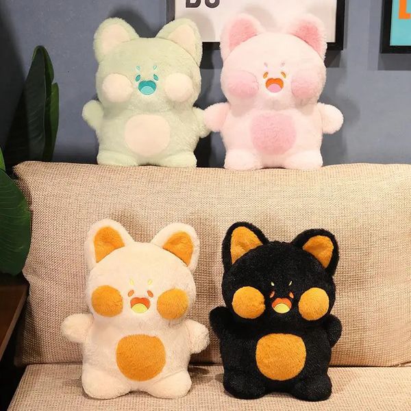 38CM INS Kawaii DuDu Katze Plüsch Puppe Kissen Mit Decke Flauschigen Fuchs Gefüllte Cartoon Weiche Spielzeug Kinder Mädchen Geburtstag weihnachten Geschenke 240123