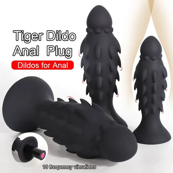 vibratori per le donne tigre vibratore animale pene in silicone 10 frequenze vibratore per tappi anali strap-on dildo lesbiche giocattoli del sesso gay 240126