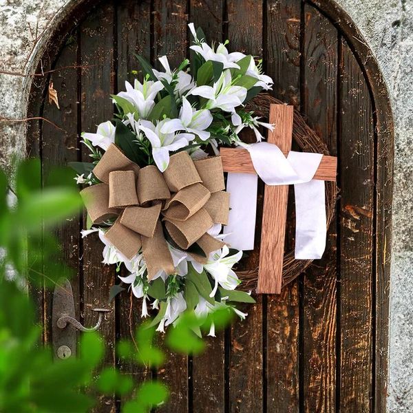 Dekoratif Çiçekler Paskalya Çelenkleri Kapı Asma Dekor Buket Çelenkler Ön duvar bahar festivali için simüle edilmiş bitki zinciri ev