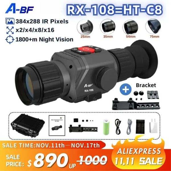 Hti 35mm ht c8 RX-108 câmera térmica para caça monocular ajustável infravermelho térmico teleocpe visão noturna observação ao ar livre 240126