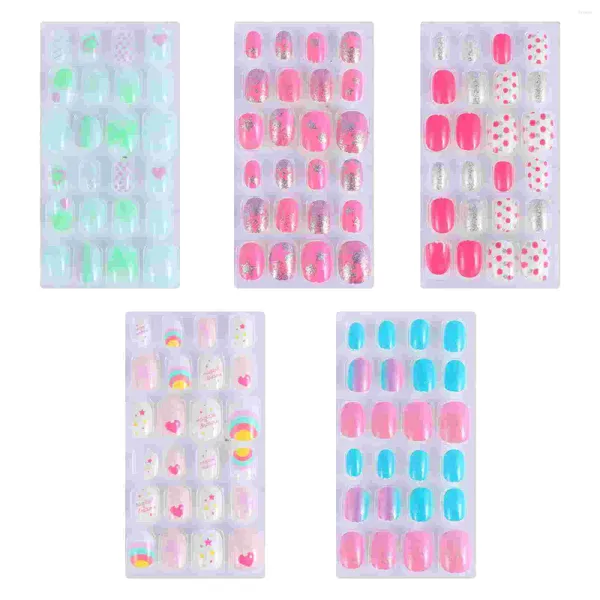 False unhas 120 PCs Pressione Gel de unhas infantis nos acessórios de manicure infantil abs decoração falsa