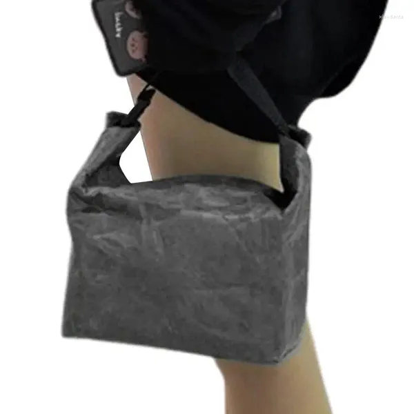 Louça dobrável reutilizável papel à prova de vazamento saco de almoço recipiente portátil sacos de grande capacidade para crianças menino homens mulheres