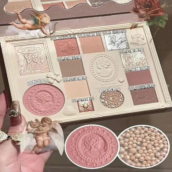 Палитра теней с тиснением Colorrose Blush High Gloss Integrated Palette Shimmer Shine Nude Eye Glitter Make Up Palette 240124