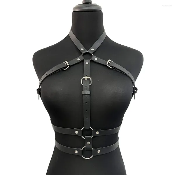 Giarrettiere Donna Imbracatura sexy Cintura bondage Lingerie in pelle Corsetto toracico Goth Fetish Abbigliamento Festival Outfit Bretelle