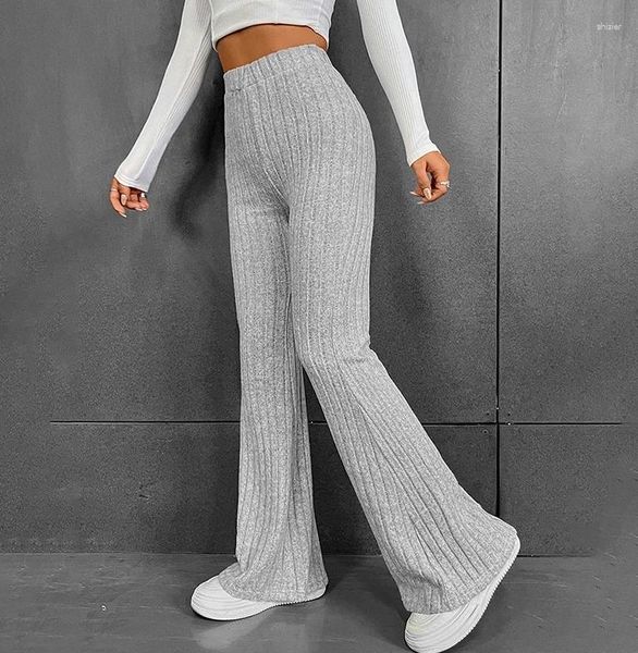 Damenhose Damenmode Micro Flared Hohe Taille Sport Yoga Wide Leg Pit Stripe Weiblicher Frühling Lässige gerade Röhrenhose