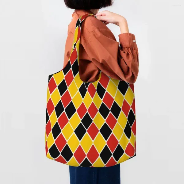 Sacos de compras reutilizáveis alemanha bandeira cores saco feminino ombro lona tote durável orgulho alemão mantimentos shopper bolsas