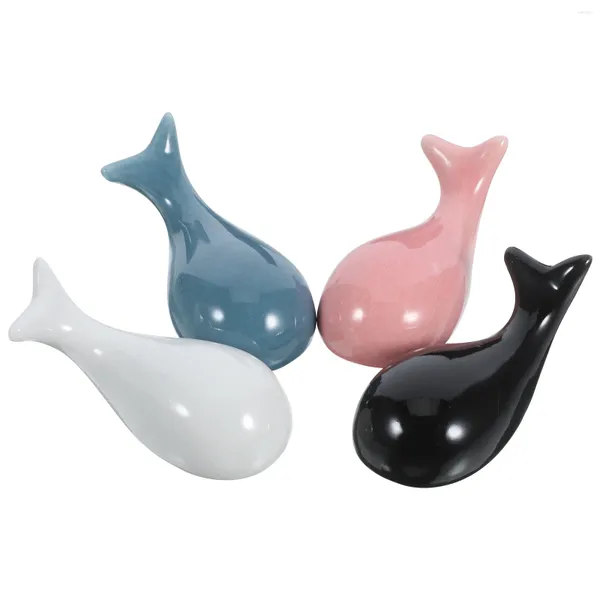 Set di stoviglie Poggia bacchette a forma di piccola balena Poggia bacchette Supporto per posate Cucchiaio porta posate in ceramica carino