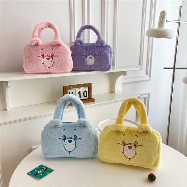 Sacos de noite Presente de Natal Etiqueta Privada Bonito Urso Japonês Bolsa Dos Desenhos Animados De Pelúcia Macia Lolita Colorido Menina Saco De Mão