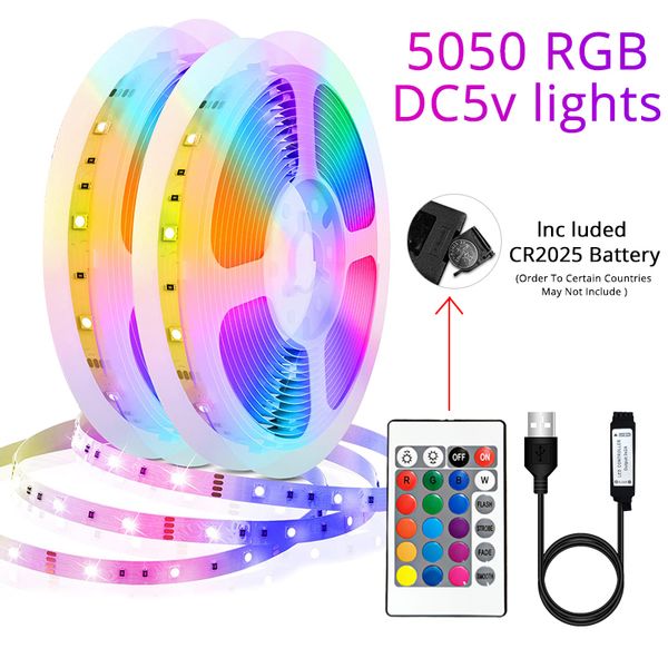 Rgb tira conduzida 5050 luzes 15 metros tiras de luz de poupança de energia fantasia fita iluminação tv led backlight atmosfera decoração do quarto