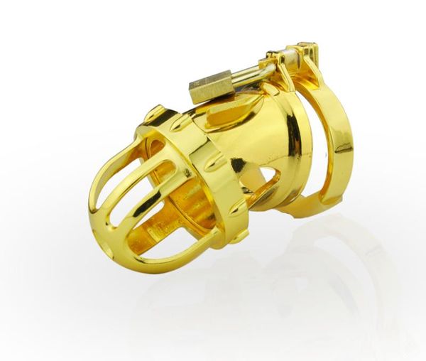 Bondage Fetish Device Penis ring Sex toys Adult Cage Really 24k Gold Plating A1981790278