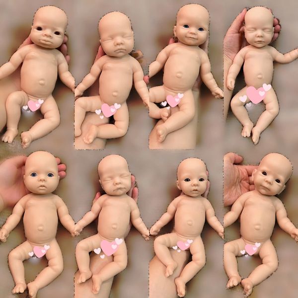 8 Stile, 28 cm, kuschelig, unbemalt, festes Silikon, Bebe-Reborn-Mädchen, Ganzkörper-Baby, lebensechte echte Corpo-De-Puppe 240122