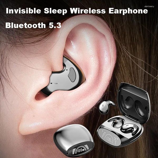 Auricolari invisibili per il sonno Mini mini cuffie con cancellazione del rumore nascosta Cuffie wireless TWS Sport Stereo Bluetooth 5.3 Auricolare