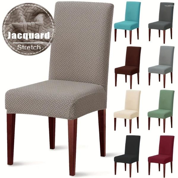 Cadeira cobre elástico capa de jantar estiramento assento slipcover jacquard spandex protetor caso para cozinha casa el banquete