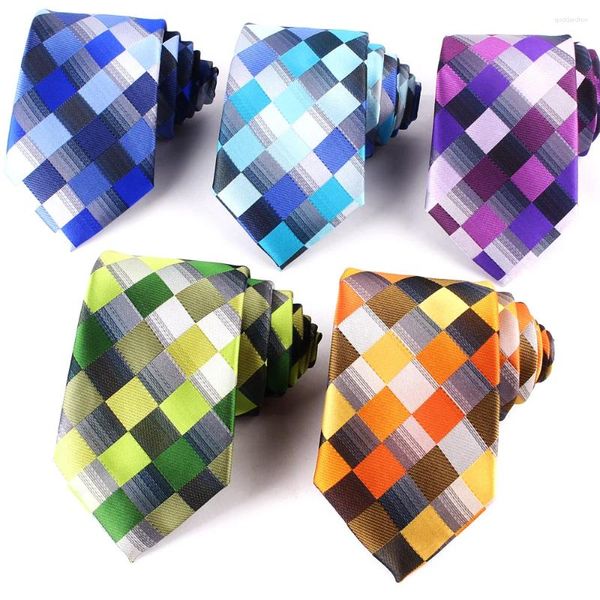Arco laços clássico xadrez para homens mulheres magro pescoço gravata festa de negócios verificação terno gravatas casamento noivo presentes