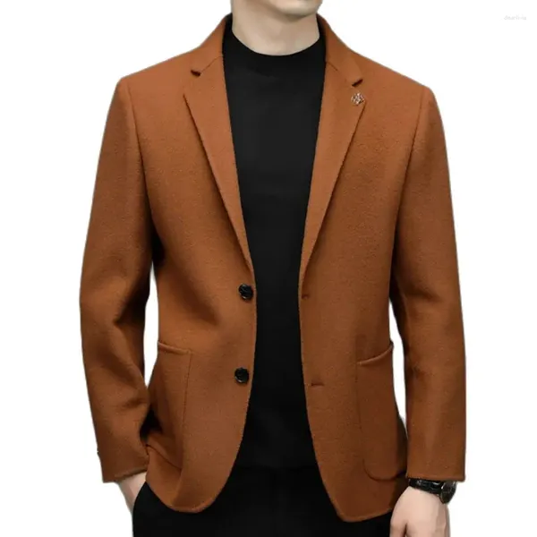 Ternos masculinos de lã premium blazer outono inverno jaqueta casual escritório casamento roupas de lazer