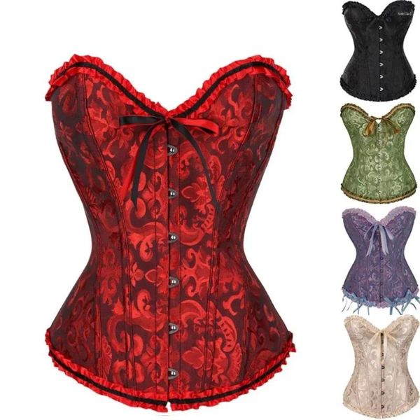 Intimo elasticizzato e modellante da donna Corsetto bustier vintage Bellissimo cincher floreale sexy in vita XS-6XL Cinturino modellante Corsetti gotici Shapewear Donna