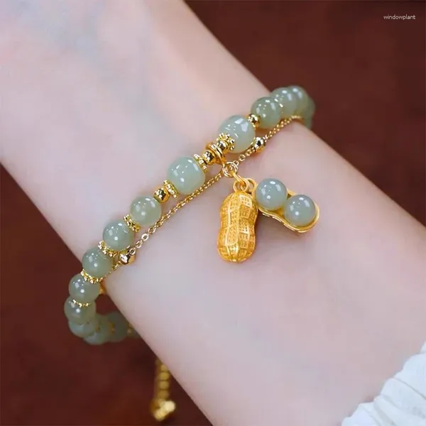 Armreif Doppelschicht Damen Imitation Jade Perlen Armband Schmuck Mädchen Hochzeit Party Koreanisches Geschenk