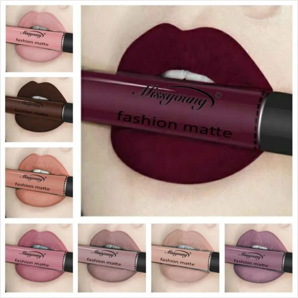 Sexy 17 Farben Lippen-Make-up-Lippenstift-Stift, wasserfest, langlebiger Farbton, sexy Rosen-Rot-Lippenstift, Schönheit, mattierter Liner-Stift, Lippenstift 240124