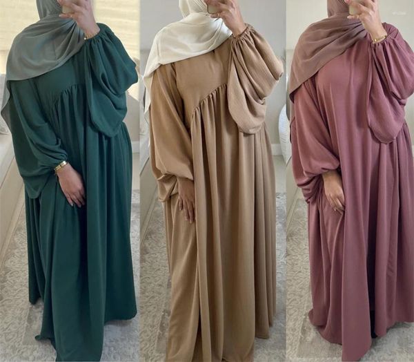 Roupas étnicas Médio Oriente Malaio Muçulmano Robe Bat Mangas Mulheres Abaya Turco Vestidos Longos Caftan Marocain Femme