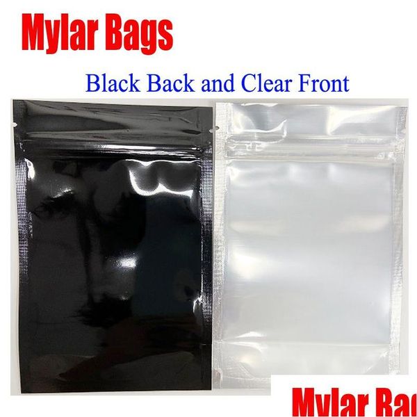 Atacado MTI Função Preto Clear Resealable Mylar Bag Food Packaging Stand Up Bolsa Plástico Zip Lock Sacos À Prova de Cheiro Para Secá-la DHA3Z