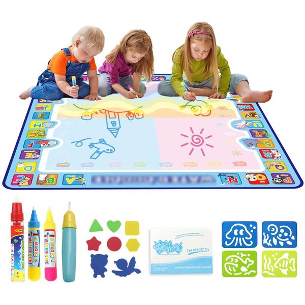 Coolplay Magic Water Drawing Mat Coloring Doodle com Canetas Montessori Brinquedos Placa de Pintura Educacional para Crianças 240131