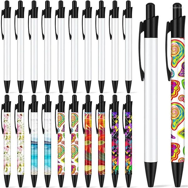 Party-Geschenk-Sublimationsstift, leerer Wärmeübertragungs-Kugelschreiber mit Schrumpffolie, weiß, individueller Clip, Büro, Schulbedarf