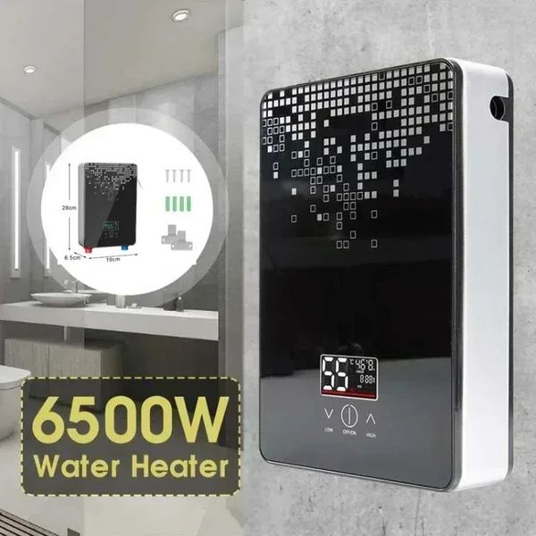 Elektrikli Su Isıtıcı 110V 220V Tanksız Anında Banyo Duş Seti Termostat Güvenli Akıllı Otomatik 240130