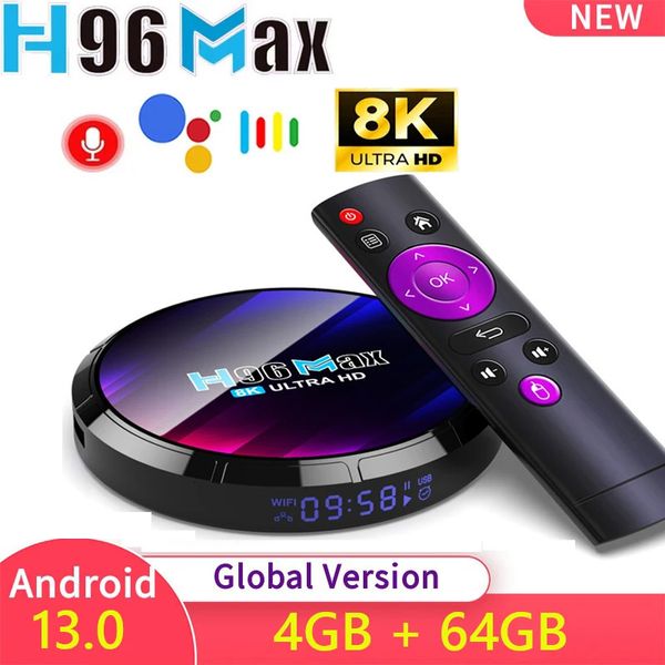 H96 MAX RK3528 Smart TV Box Android 13 TV Box 4G 64G 32G WiFi6 5G Dual Wi-Fi 4K 8K Google Voice Assistant Медиаплеерная приставка 240130