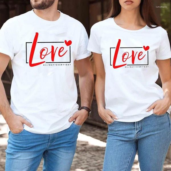 Damen T-Shirts Valentinstag Shirt Love Tops Ästhetische Kleidung Valentinstag Frauen Vintage Geschenk für Sie T-Shirts M