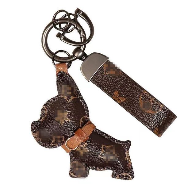 Cartoon Designer Animal Small Dog Creative Schlüsselkette Accessoires Key -Ring PU Leder Brief Muster Auto Schlüsselbund Schmuckgeschenke -Ring -Kette