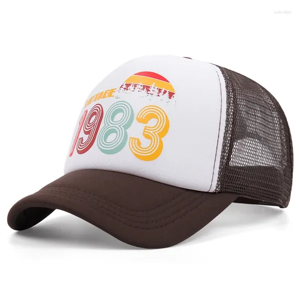 Bola bonés vintage retro 1983 chapéus de caminhoneiro para homens mulheres carta bordada boné de beisebol masculino feminino verão ao ar livre snapback viseira chapéu