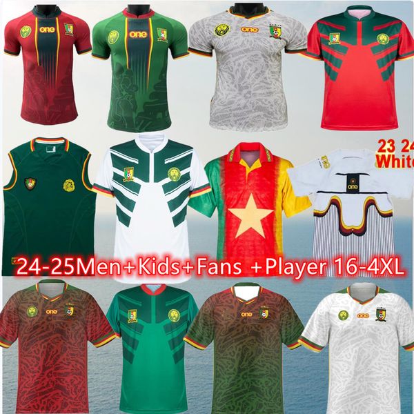 23 24 25 Kamerun Futbol Formaları 2023 2024 Afrika Kupası Kamerun Futbol Gömlekleri Aboubakar Mbeumo Toko Ekambi Maillot de Camerounais Anguissa Onana WooH Jersey .xxl