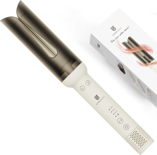 Rotierender Lockenstab von Webeauty: Automatischer Lockenstab mit sofortiger Hitze, 1,25 Zoll Anti-Verbrühungs-Keramik-Ionen-Fass, einstellbare 3-Gang-Heiztemperatur