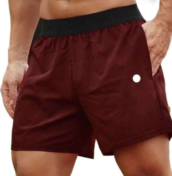 Lulus Herren-Yoga-Sportshorts im neuen Stil, Outdoor-Fitness, schnell trocknend, einfarbig, lässig, Viertelhose