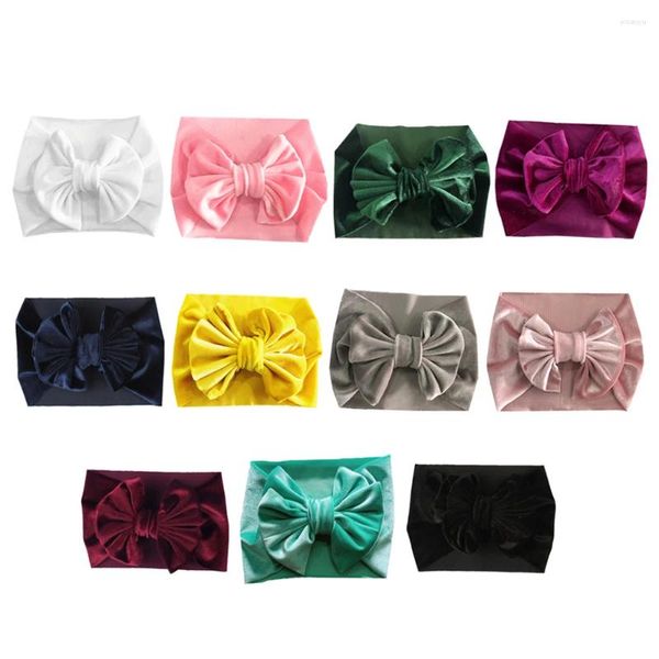 Acessórios de cabelo sólido veludo bebê arco inverno bandana para nascidos meninos meninas artesanal elástico bandas boutique vintage turbante headwraps