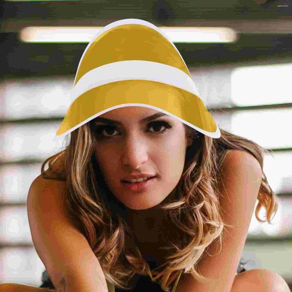 Berretti Visiera parasole Cappello a tesa larga Visiere da spiaggia per donna Cappucci decorativi in plastica Estate Trasparente Miss Bonnet