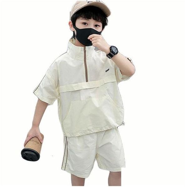 Trikots Sommerkleidung Jungen T-Shirt Kurze Kleidung Lässiger Stil Kostüme für Kleinkind Trainingsanzug Kinder 230613 Drop Lieferung Baby Materni Dhkou