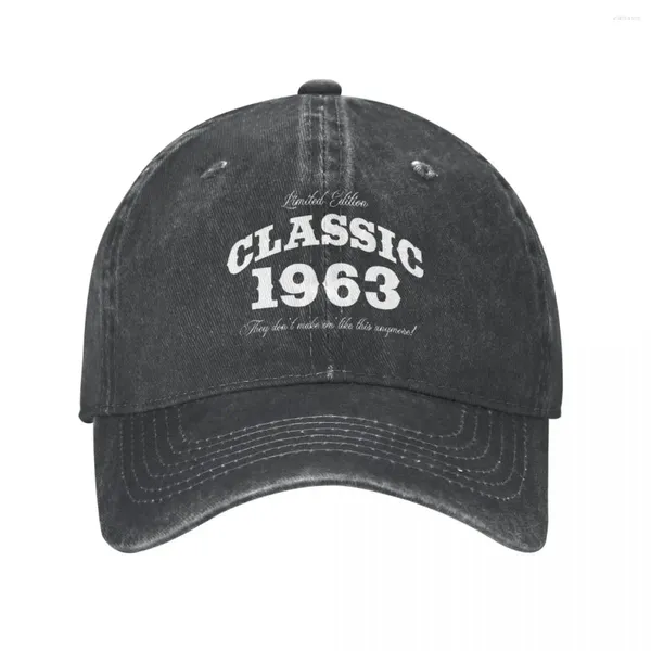 Cappellini da baseball 60 anni Vintage Classic Car 1963 60th Birthday 354 Jeans Cappelli da baseball Cappellino per papà Primavera Estate Hip Hop Casquette