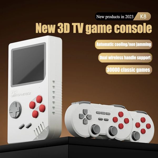 K8 singlesystem PSP macchina da gioco TV open source grande doubleplayer 3D vs 4K arcade wireless 24G regalo vento di raffreddamento 240123