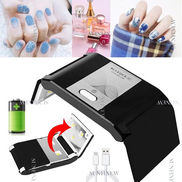 Mini lâmpada recarregável dobrável para secagem de unhas 36w lâmpada led uv para manicure gel esmalte máquina de secagem equipamento de salão de beleza240129