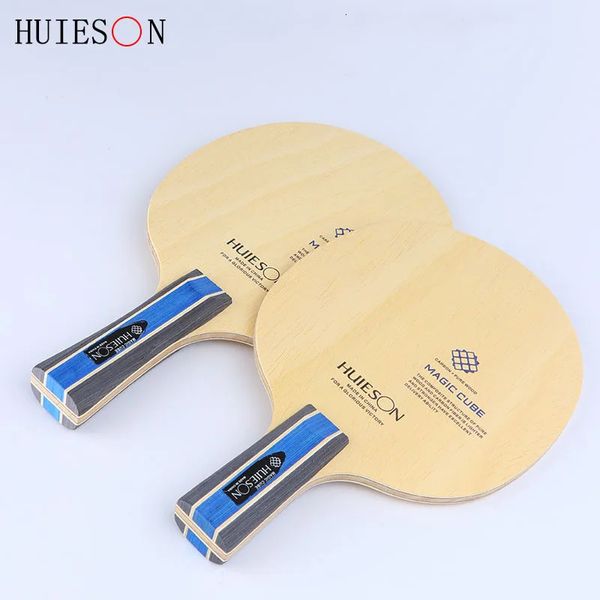 Huieson cubo mágico lâmina de tênis de mesa 7 camadas 5 madeira e 2 fibra carbono profissional lâmina ping pong curto/cabo longo 240123