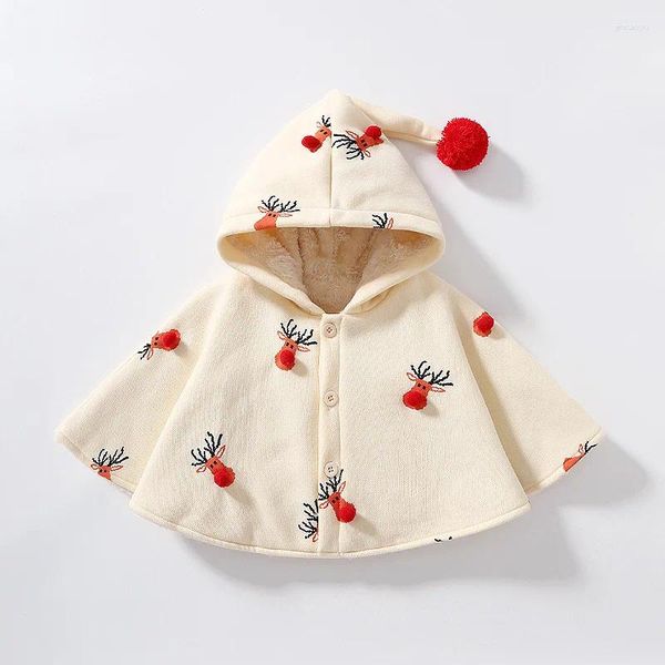 Jaquetas Bebê Meninas Cape Casaco Casaco Adorável Xmas Deer Manto para Nascido Infantil Criança Roupas Desgaste Ins Boutique Tops